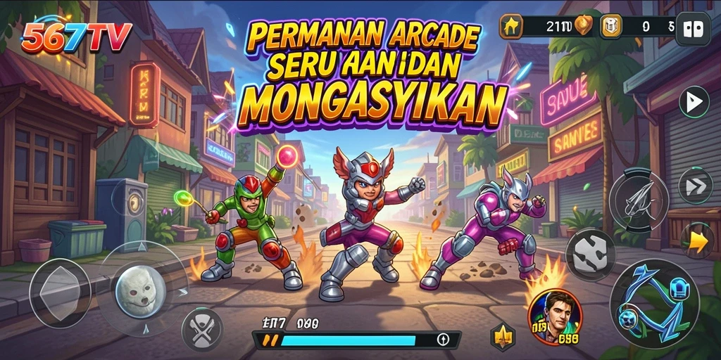 Screenshot utama 567TV menampilkan aksi gameplay arcade yang seru.