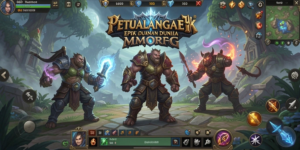 Tampilan gameplay epik dengan petualangan dan pertarungan mendebarkan di 66D.