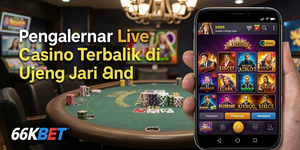 Tampilan gameplay Live Casino yang mendebarkan di 66KBET.
