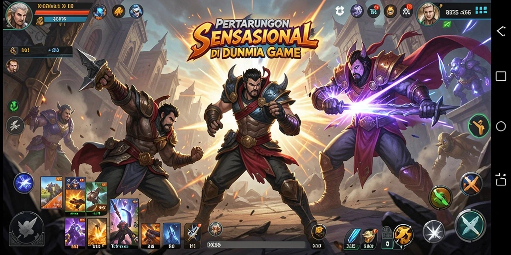 Screenshot utama 8055 menampilkan aksi pertarungan yang mendebarkan.