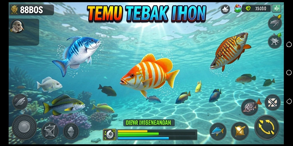 Tangkapan layar utama 88BOS dengan aksi memancing Tembak Ikan yang seru.