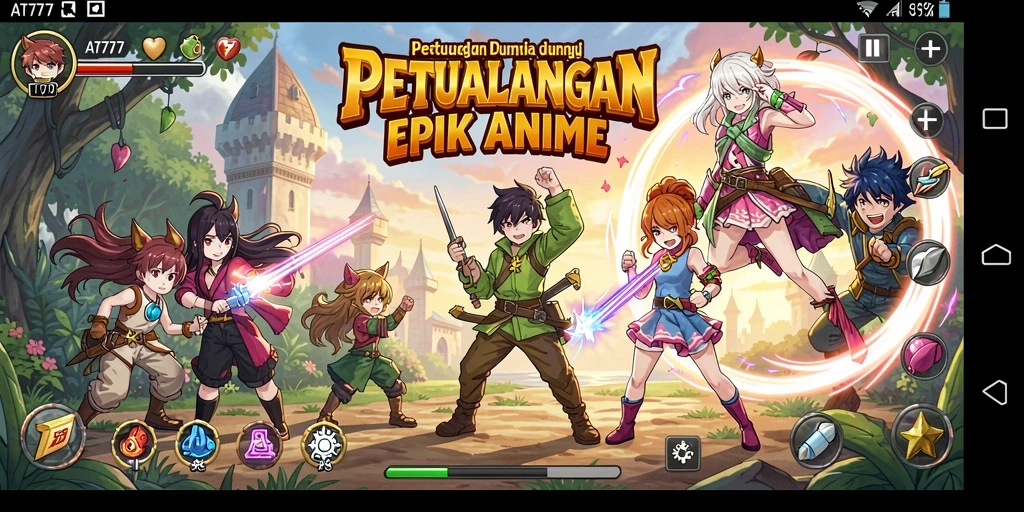 Tampilan gameplay seru dalam dunia Anime yang menawan.