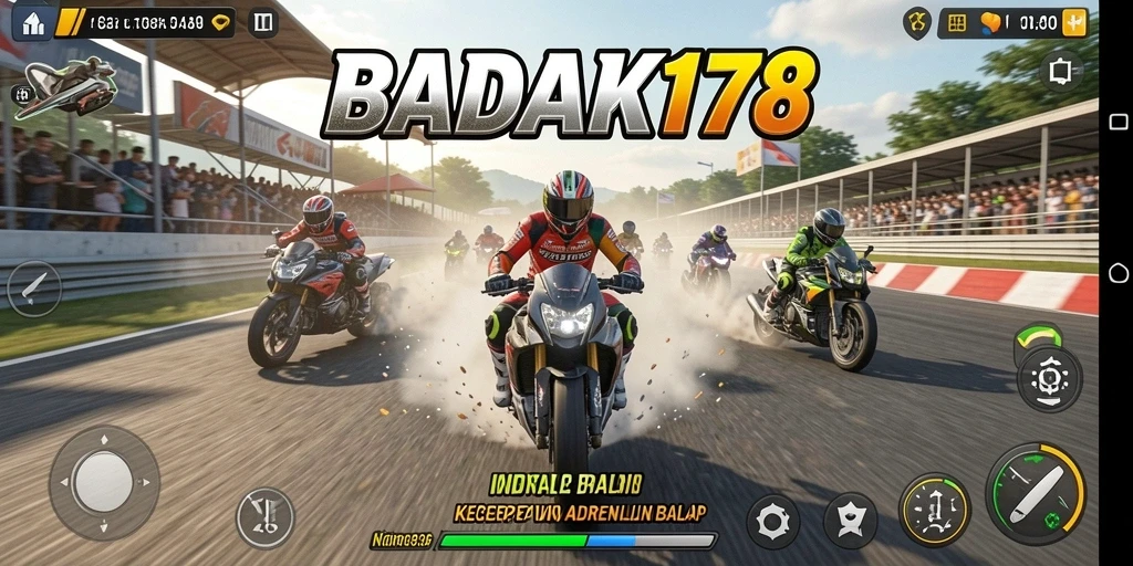 Tampilan menyenangkan dari balapan motor yang memacu adrenalin.