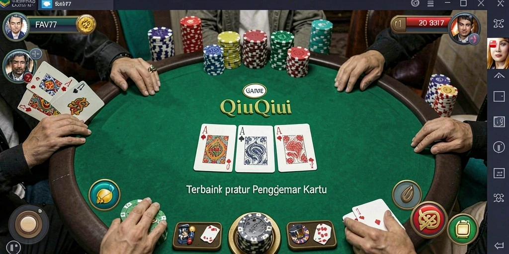 Screenshot gameplay FAV77 menampilkan suasana seru permainan QiuQiu.