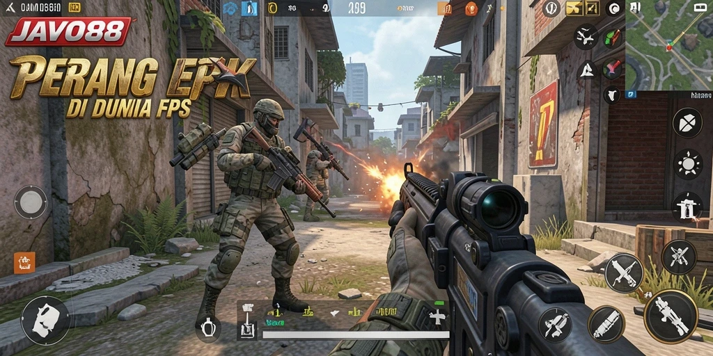 Tampilan aksi mendebarkan dalam gameplay JAVO88.
