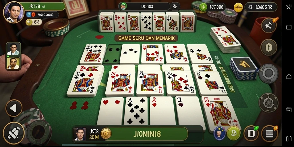 Screenshot menunjukkan gameplay seru di JKT8 dengan pemain aktif.