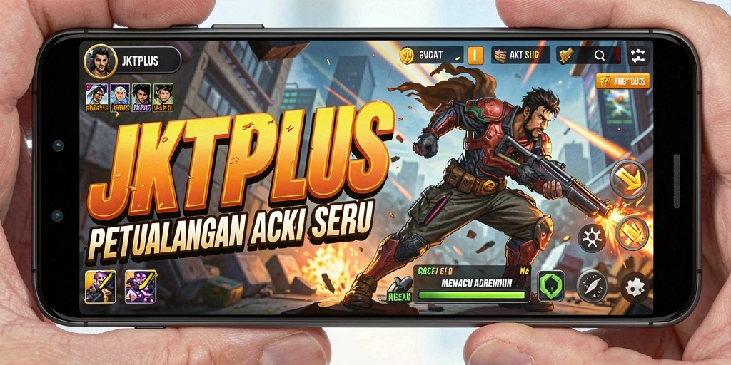 Screenshot gameplay JKTPLUS menampilkan pertarungan intens dengan efek visual menakjubkan.