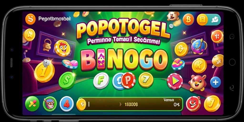 Screenshot permainan Bingo yang menarik dan penuh warna.