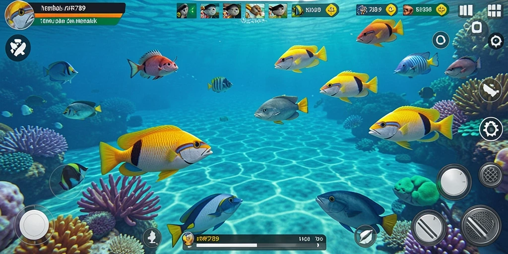 Tampilan gameplay Tembak Ikan yang seru dan penuh aksi.