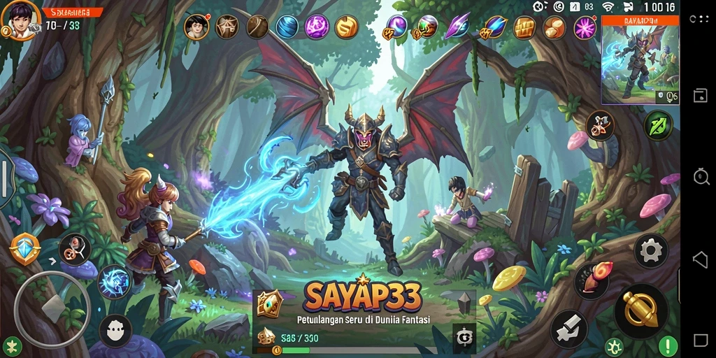 Gameplay SAYAP33 menampilkan petualangan seru di dunia fantasi.