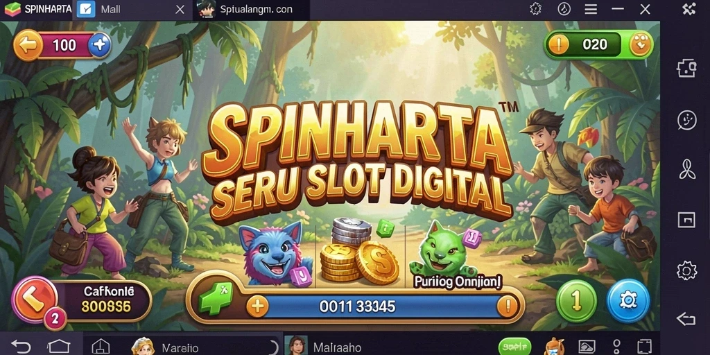 Screenshot SPINHARTA menunjukkan pengalaman gameplay Slot yang mendebarkan.