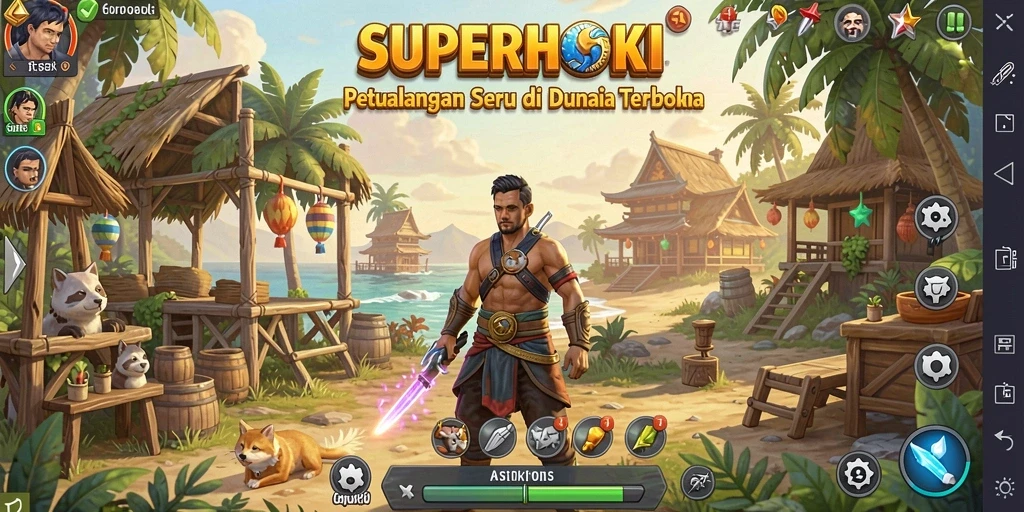 Gameplay SUPERHOKI yang mendebarkan di dunia terbuka.