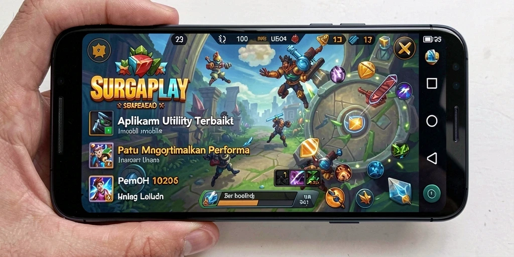 Tampilan utama SURGAPLAY dengan fitur optimasi yang menarik.