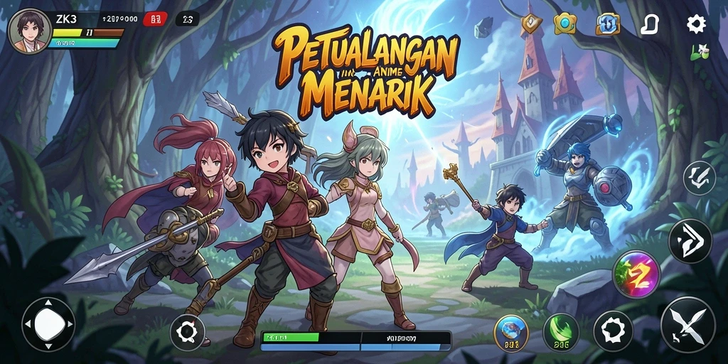 Tangkapan layar ZK3 menunjukkan aksi seru dalam dunia Anime.